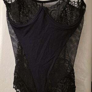 Black Lace and Mesh Bodysuit